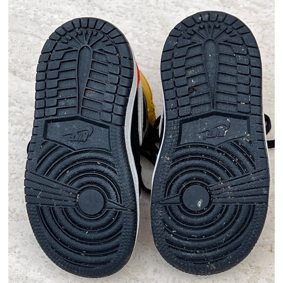 Jordan 1 Retro High OG Sneakers Black/Yellow/Red Kids Size 6C Red Yellow B&W - Picture 9 of 9